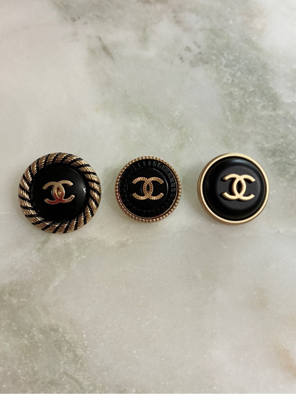 3 Chanel Buttons Metal